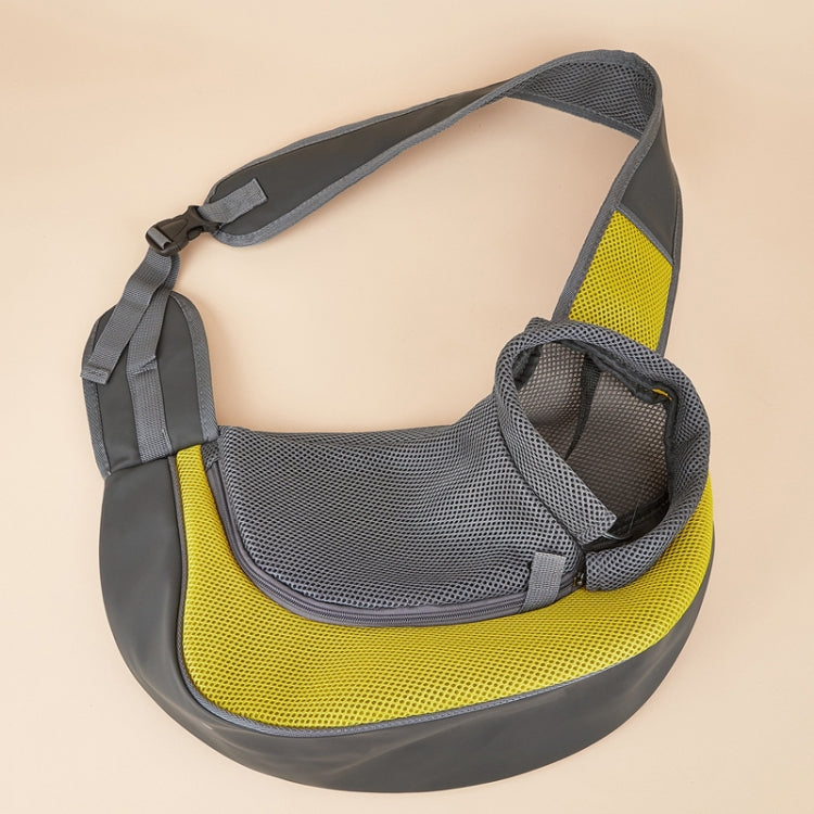 Pet Bag Widened Shoulder Strap Breathable Messenger Cat Bag,Size: Large(Yellow)