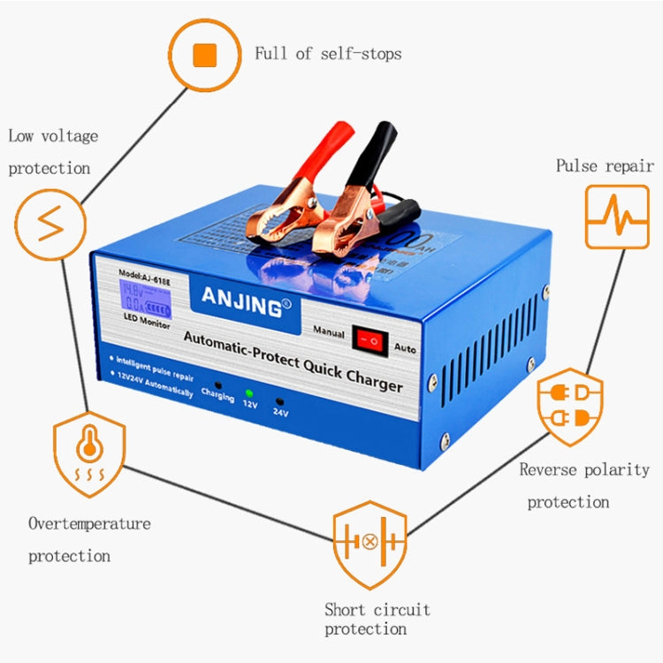 ANJING AJ-618E Battery Charger Car Battery Repairer, Model: UK Plug