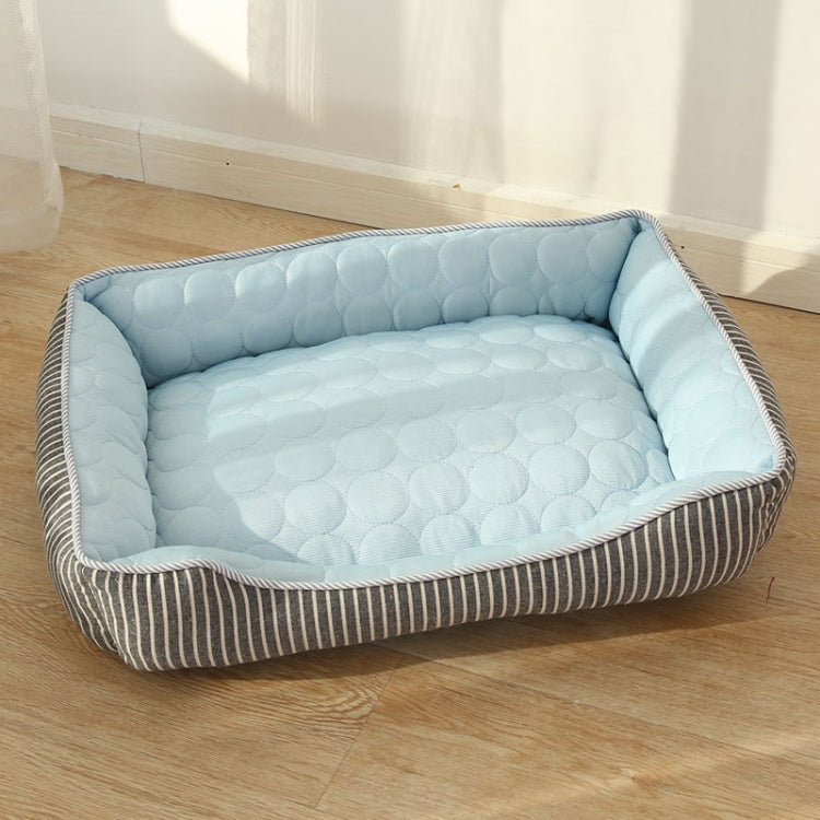 Summer Cold Feeling Dog Cat Kennel Ice Silk Cool Den S(Blue)
