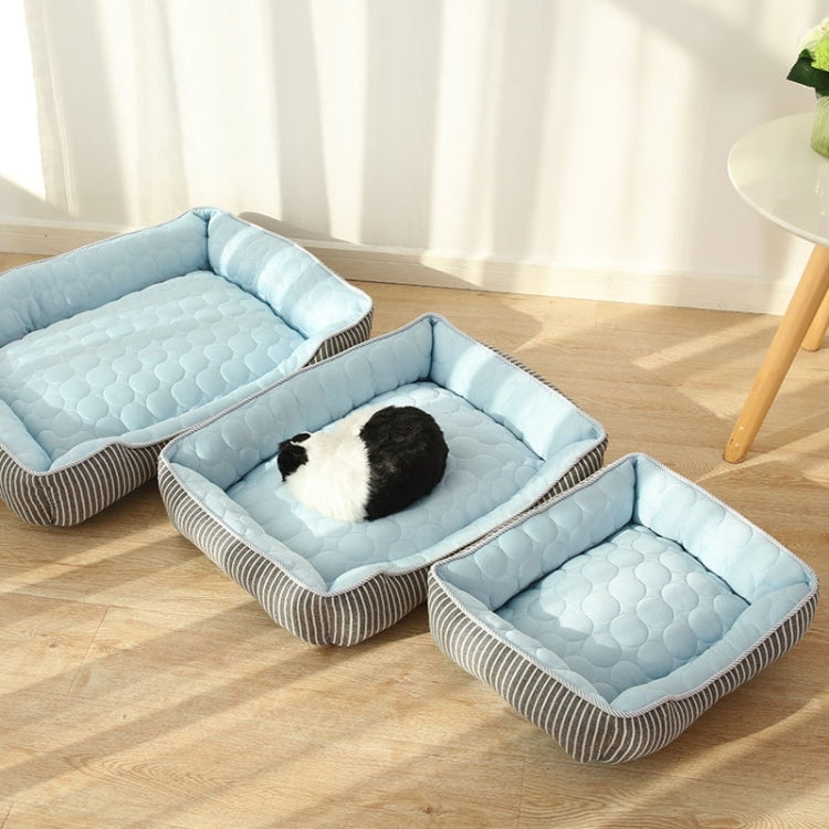 Summer Cold Feeling Dog Cat Kennel Ice Silk Cool Den S(Blue)