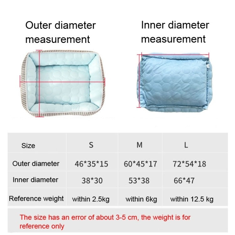Summer Cold Feeling Dog Cat Kennel Ice Silk Cool Den S(Blue)