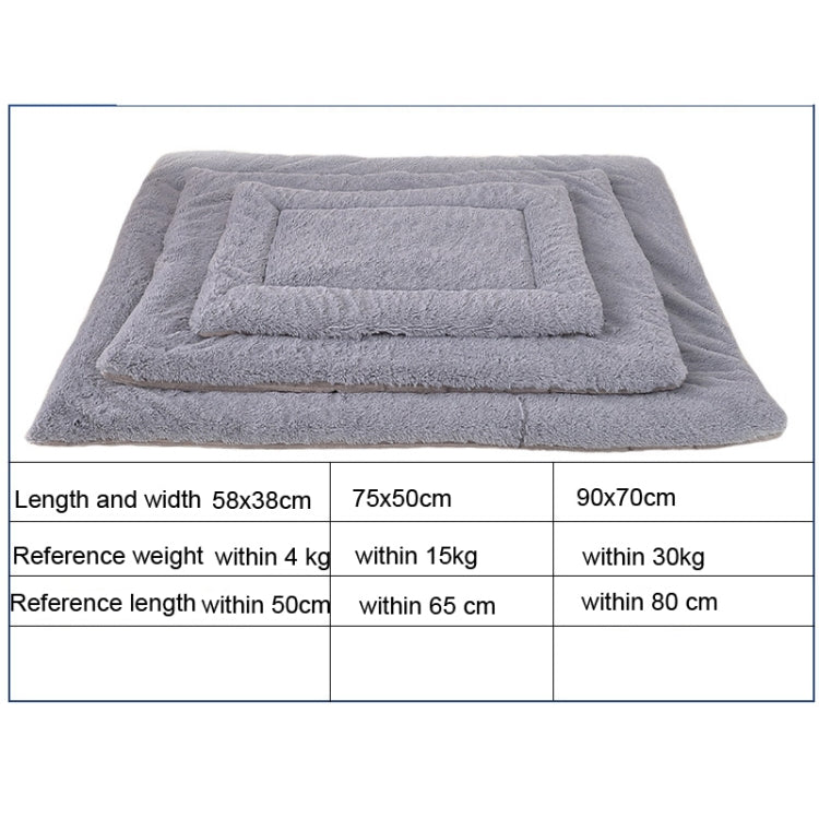 Double Sided Pet Mat Four Seasons Warm Dog Blanket,Size: S(Short Plush Gray)