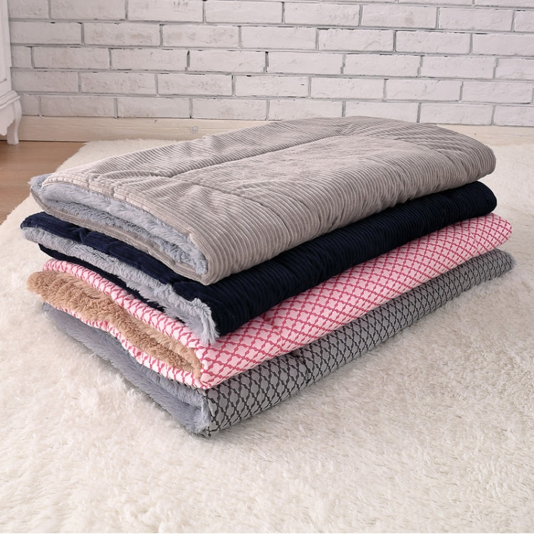 Double Sided Pet Mat Four Seasons Warm Dog Blanket,Size: S(Wick Strip Gray)