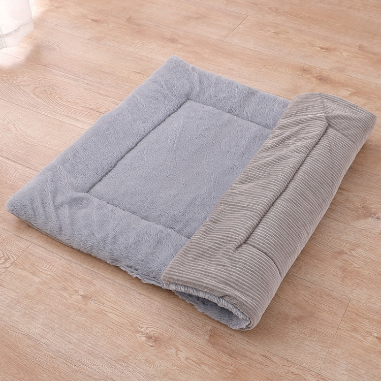 Double Sided Pet Mat Four Seasons Warm Dog Blanket,Size: M(Wick Strip Gray)