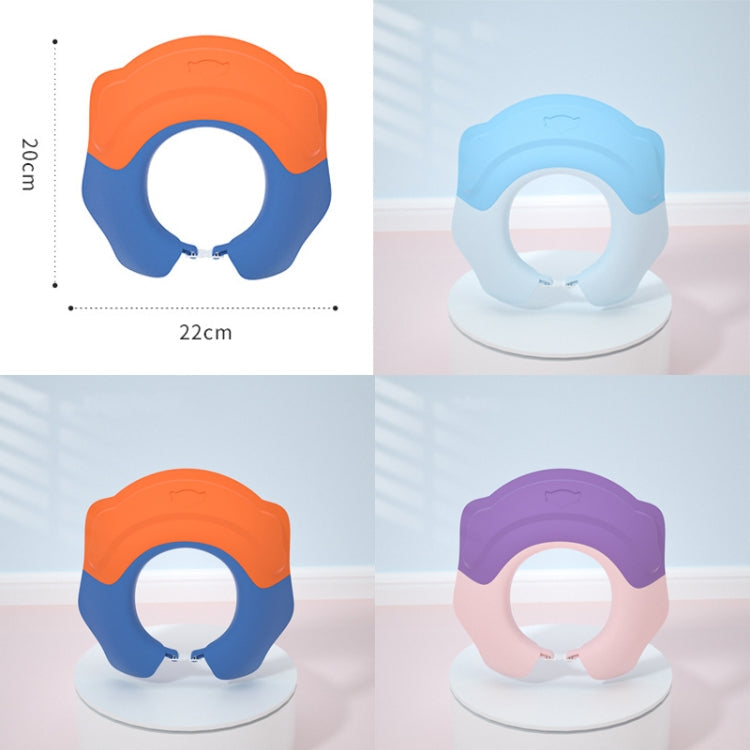 Shampoo Earmuffs Silicon Infant Wash Bath Cap Child Washing Hat(Orange)
