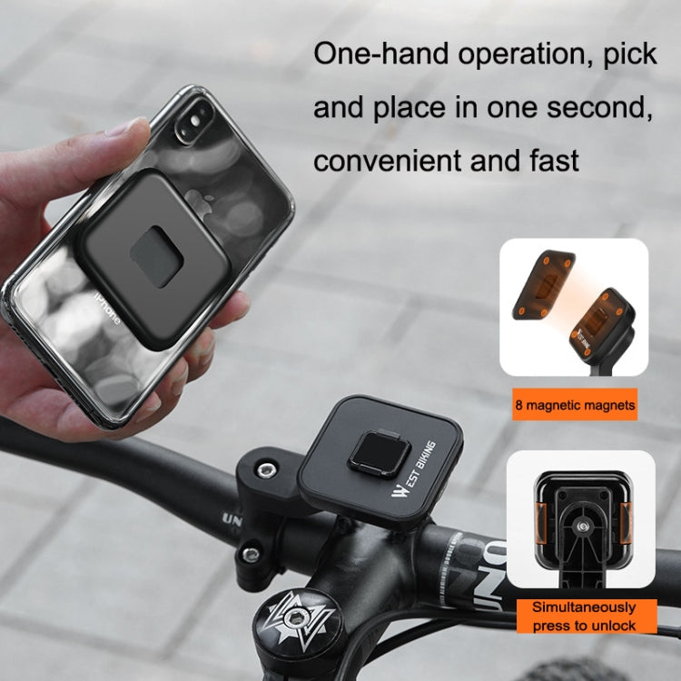 WEST BIKING YP0715060 Bicycle Strong Magnetic Attraction 360 Degree Rotating Navigation Phone Bracket(Black)