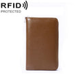 1659 RFID Anti-magnetic Anti-theft Passport Bag Document Bag Wallet(Brown)