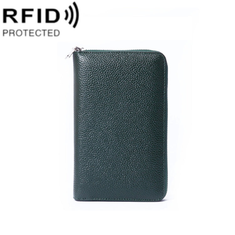 1659 RFID Anti-magnetic Anti-theft Passport Bag Document Bag Wallet(Green)