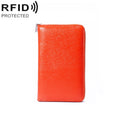 1659 RFID Anti-magnetic Anti-theft Passport Bag Document Bag Wallet(Orange)