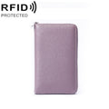 1659 RFID Anti-magnetic Anti-theft Passport Bag Document Bag Wallet(Lavender Purple)
