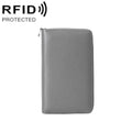 1659 RFID Anti-magnetic Anti-theft Passport Bag Document Bag Wallet(Grey)