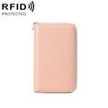 1659 RFID Anti-magnetic Anti-theft Passport Bag Document Bag Wallet(Baby Pink)