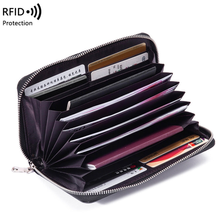 1659 RFID Anti-magnetic Anti-theft Passport Bag Document Bag Wallet(Grey)