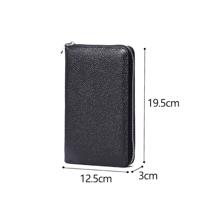 1659 RFID Anti-magnetic Anti-theft Passport Bag Document Bag Wallet(Lavender Purple)