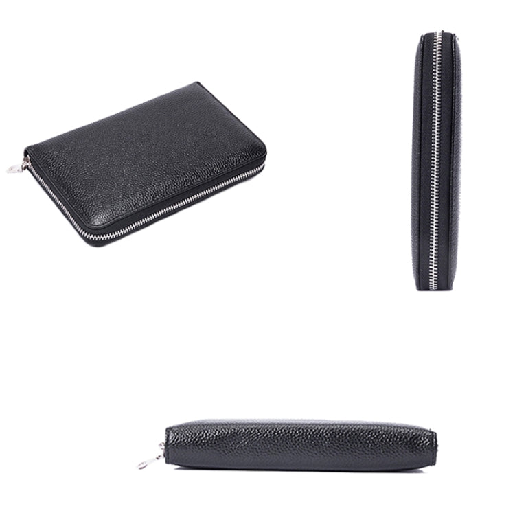1659 RFID Anti-magnetic Anti-theft Passport Bag Document Bag Wallet(Coffee)