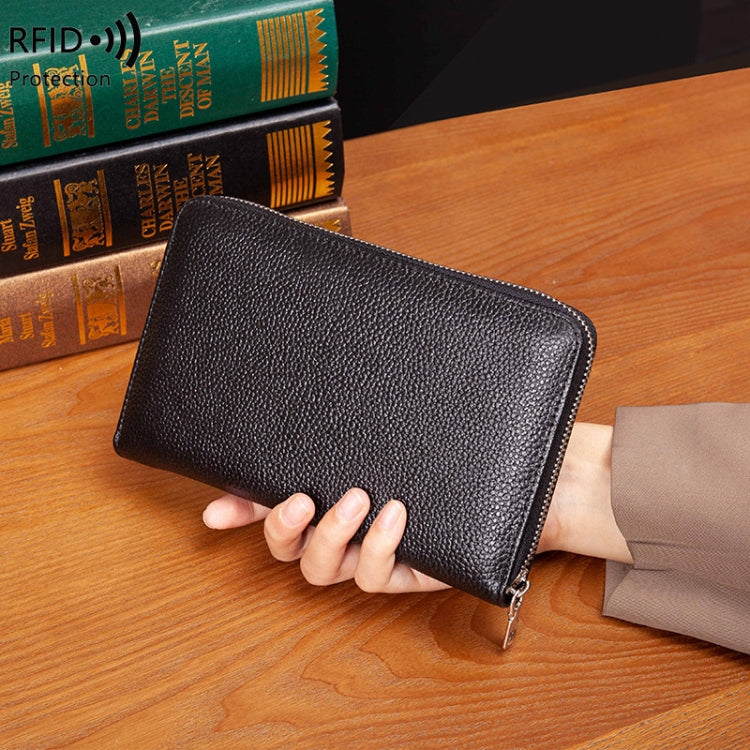 1659 RFID Anti-magnetic Anti-theft Passport Bag Document Bag Wallet(Lavender Purple)