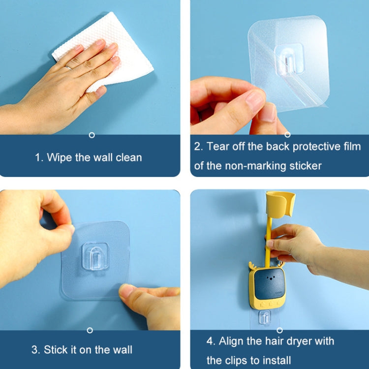 Hands Free Fixed Air Duct Wall Mount Hair Dryer Bracket(White Gray)