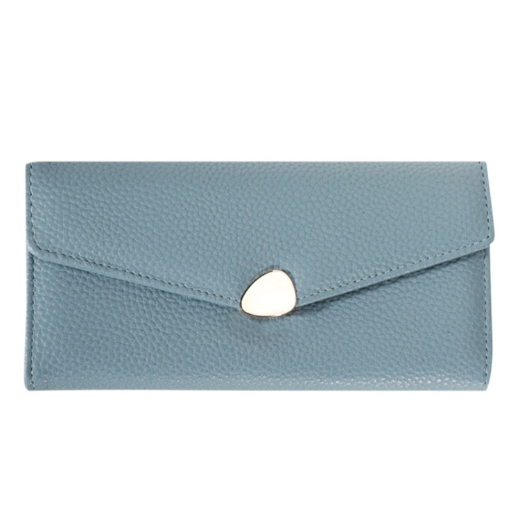 87P Litchi Pattern Multifunctional Large Capacity Wallet Phone Bag(Blue)