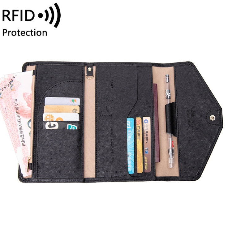 1655 RFID Anti-magnetic Anti-theft Passport Bag Document Bag Card Bag(Black)