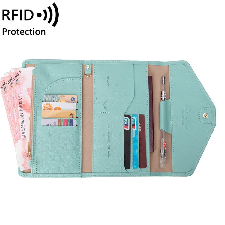 1655 RFID Anti-magnetic Anti-theft Passport Bag Document Bag Card Bag(Light Green)