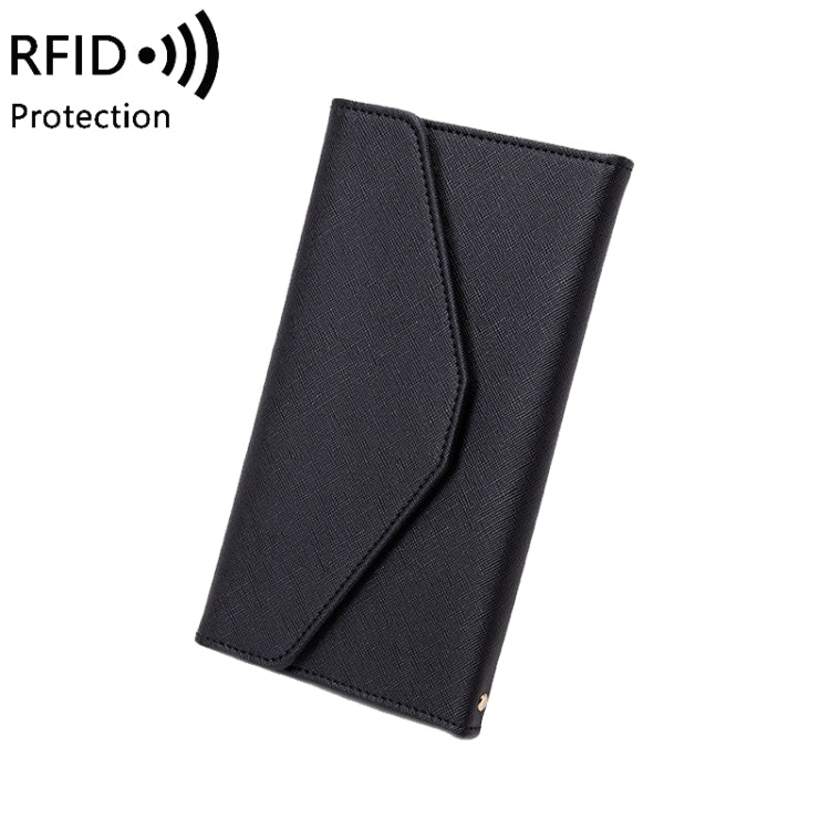 1655 RFID Anti-magnetic Anti-theft Passport Bag Document Bag Card Bag(Deep Blue)