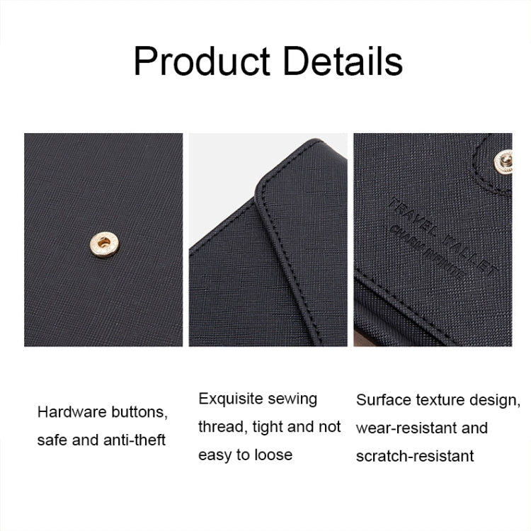 1655 RFID Anti-magnetic Anti-theft Passport Bag Document Bag Card Bag(Dark Green)