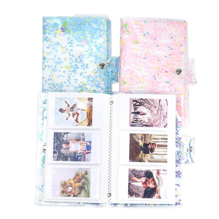 CAIUL 3 Inch PVC Photo Album Large Capacity Collection Commemorative Book(Blue Stream Sand)