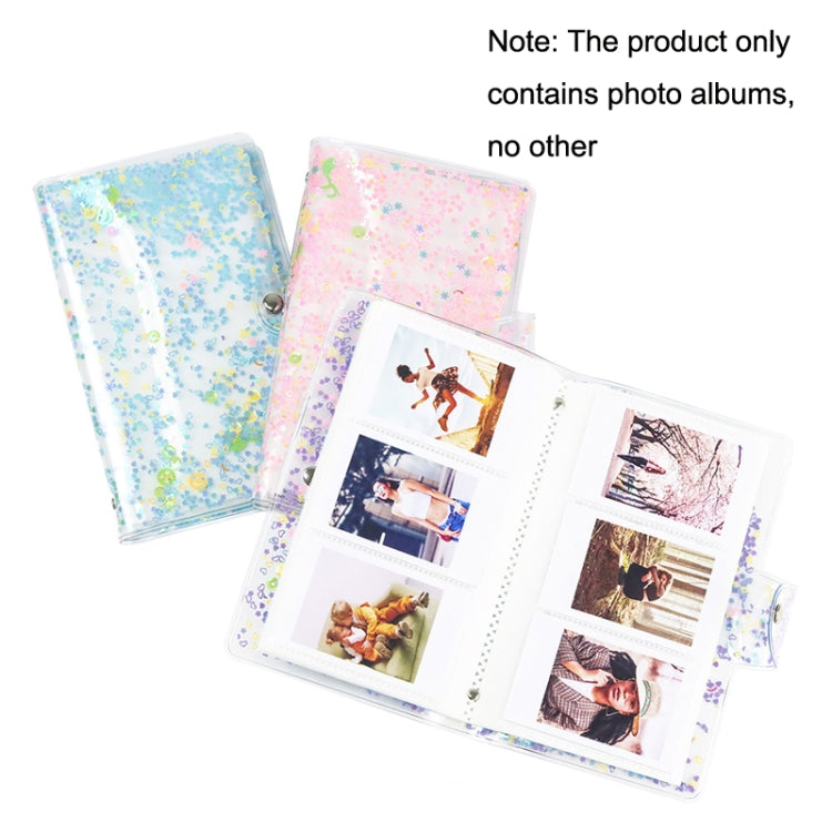 CAIUL 3 Inch PVC Photo Album Large Capacity Collection Commemorative Book(Blue Stream Sand)
