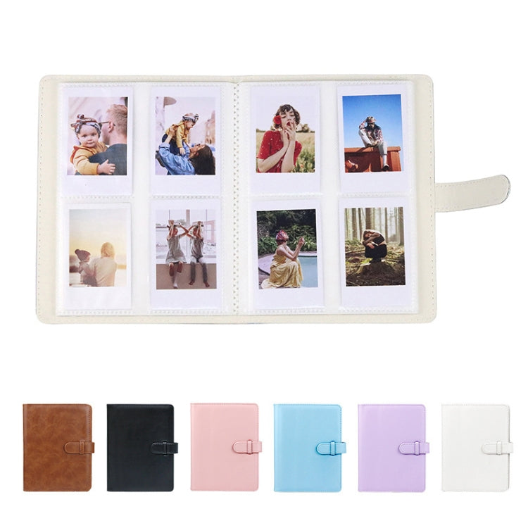 3 Inch PU Leather Retro Photo Album Photo Storage Commemorative Book(White)