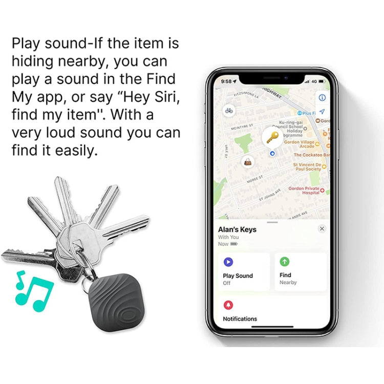 Nutale F11X Bluetooth Phone Key Anti-Lost Tracker Alarm(Black)