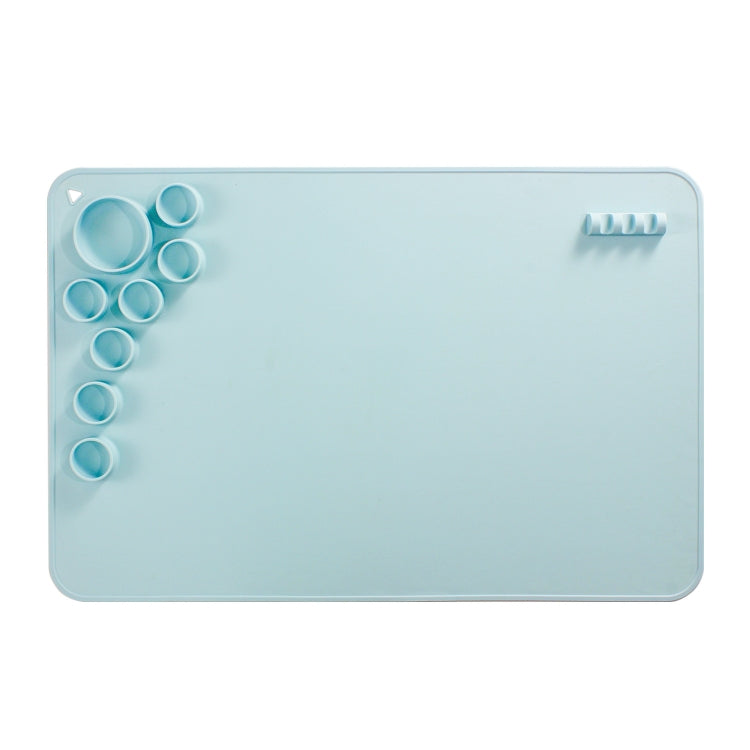 Silicone Children Drawing Pad Wipeable Washable Paint Palettes(Blue)