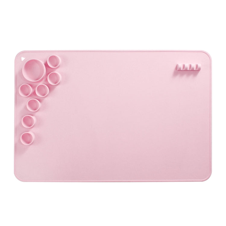 Silicone Children Drawing Pad Wipeable Washable Paint Palettes(Pink)