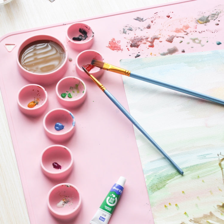 Silicone Children Drawing Pad Wipeable Washable Paint Palettes(Pink)