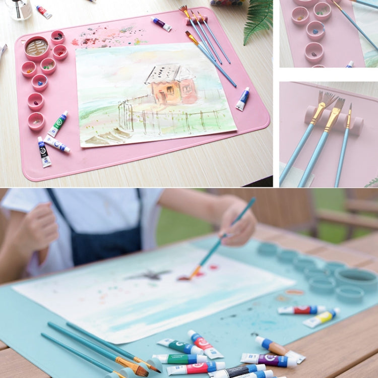 Silicone Children Drawing Pad Wipeable Washable Paint Palettes(Pink)