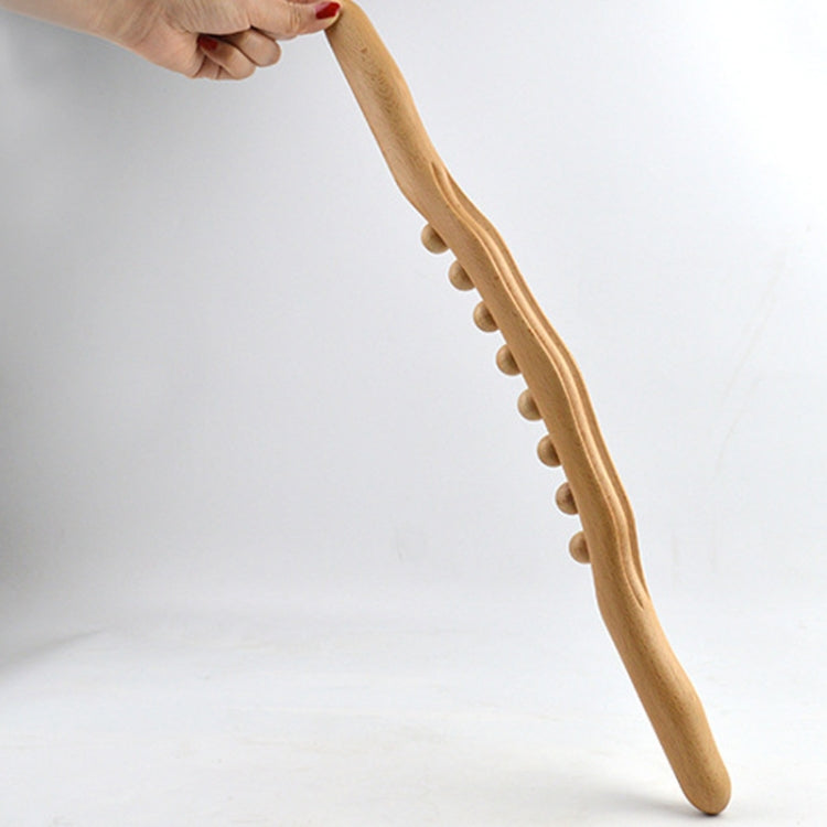 Eight-beaded Beech Wood Massage Stick Meridian Dredging Rolling Stick 53cm