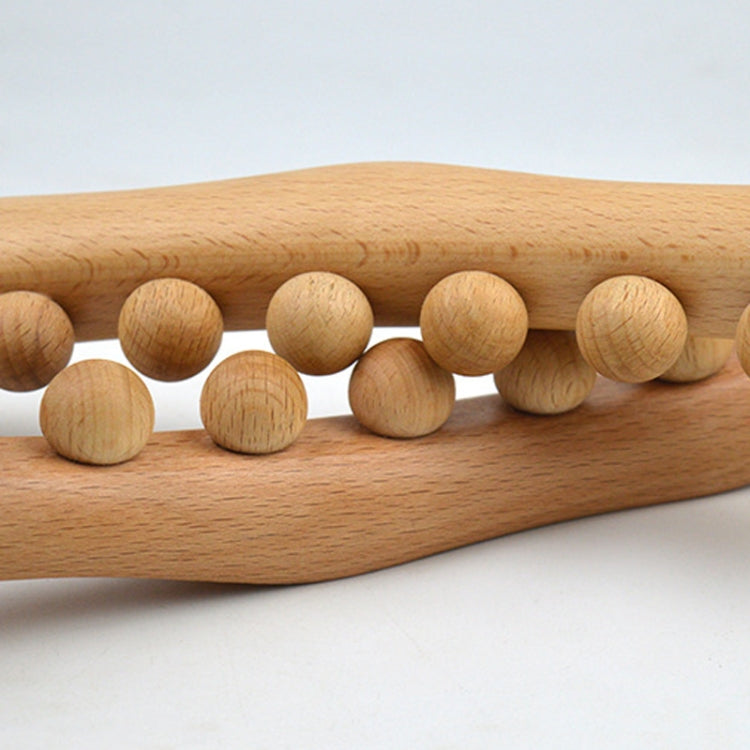 Eight-beaded Beech Wood Massage Stick Meridian Dredging Rolling Stick 53cm