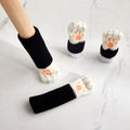 1 Set Double Knit Wear-Resisting Table Stool Leg Mute Protective Cover(Black)