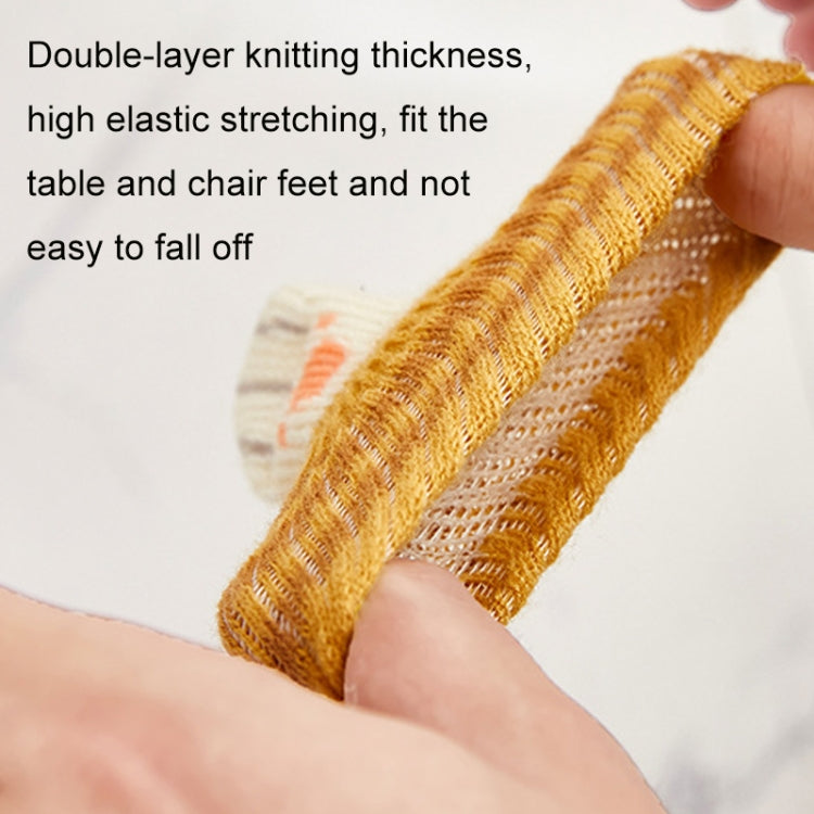 1 Set Double Knit Wear-Resisting Table Stool Leg Mute Protective Cover(Light Coffee)