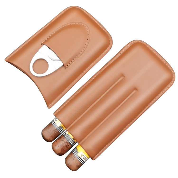 X11 Portable Cigar Holster Sealed Humidor Travel Snow Plus Cigarette Case, Color: Brown With Cut