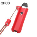2PCS Electronic Cigarette Anti-drop Protection Case With Lanyard For Uwell Caliburn(Red)