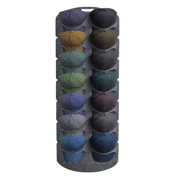 Felt Baseball Cap Display Stand Non-woven Hanging Storage Bag,Style: 14 Grids Double Row 3mm