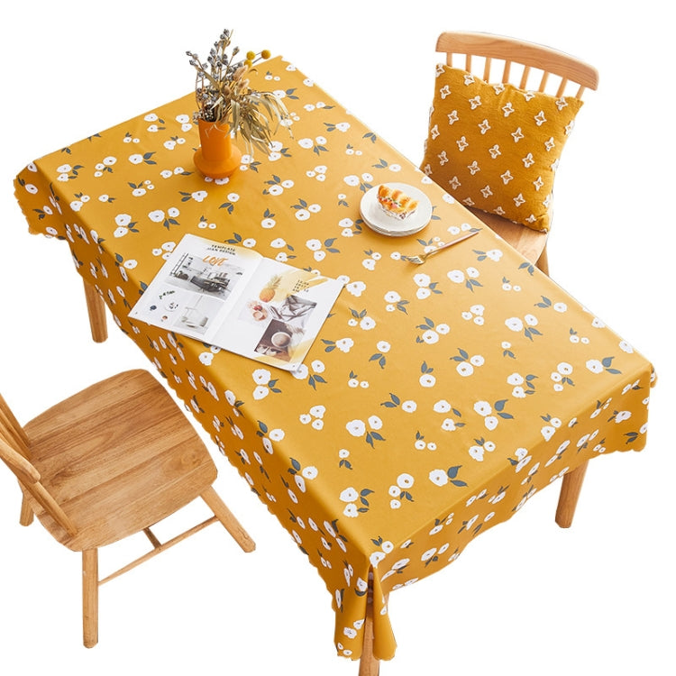 Rural Farm PVC Paper Waterproof Oil Wash Desktop Table Cloth, Size: 140x140cm(Flower Language)
