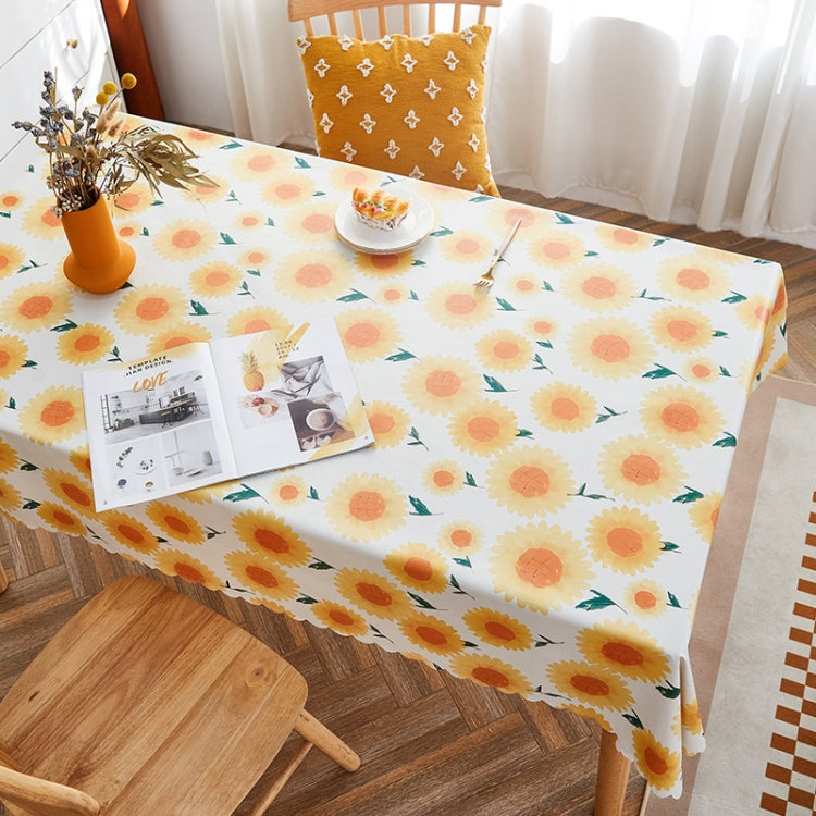 Rural Farm PVC Paper Waterproof Oil Wash Desktop Table Cloth, Size: 140x180cm(Sunflower)
