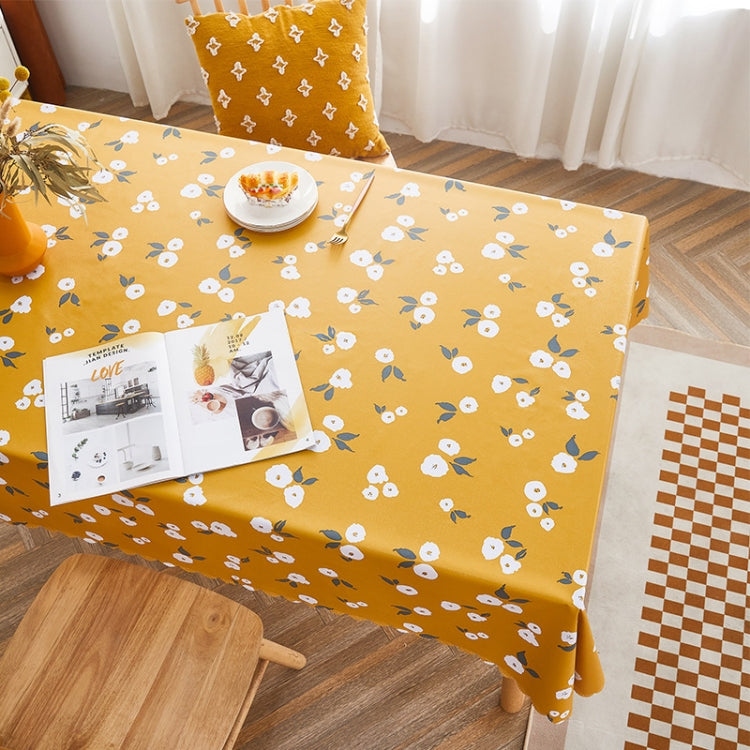 Rural Farm PVC Paper Waterproof Oil Wash Desktop Table Cloth, Size: 140x180cm(Gardenia)