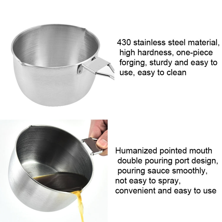 Stainless Steel Sauce Oil Pot + Silicone Oil Brush Set Outdoor BBQ Tools