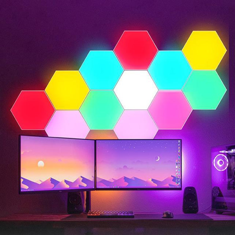 LED Quantum Honeycomb Night Light RGB Atmosphere Decorative Light, Style: Remote Control(Colorful)