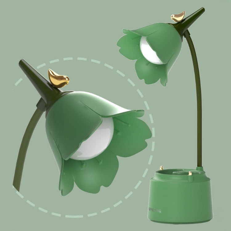 GIVELONG LED Foldable Desk Lamp Stylus Holder Night Light(Green)