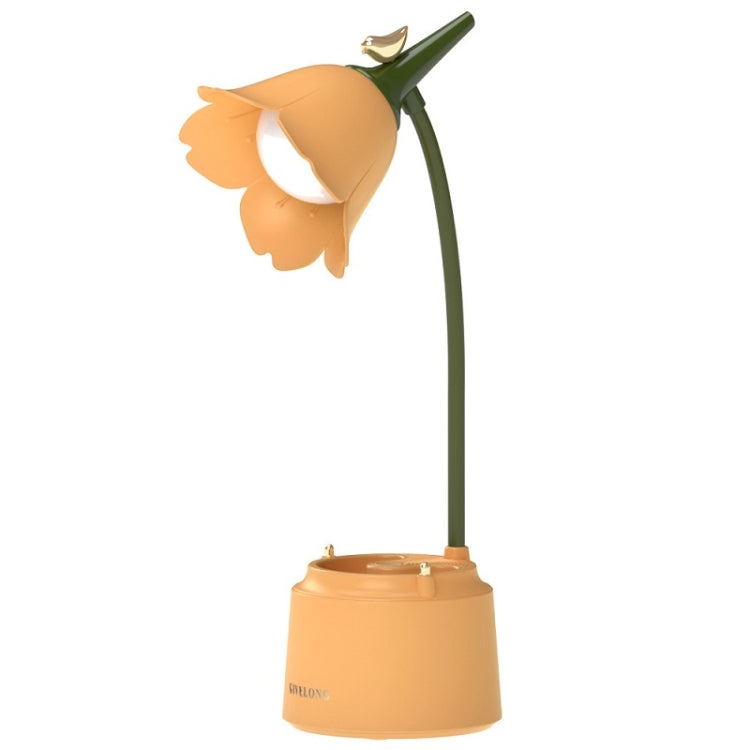 GIVELONG LED Foldable Desk Lamp Stylus Holder Night Light(Yellow)