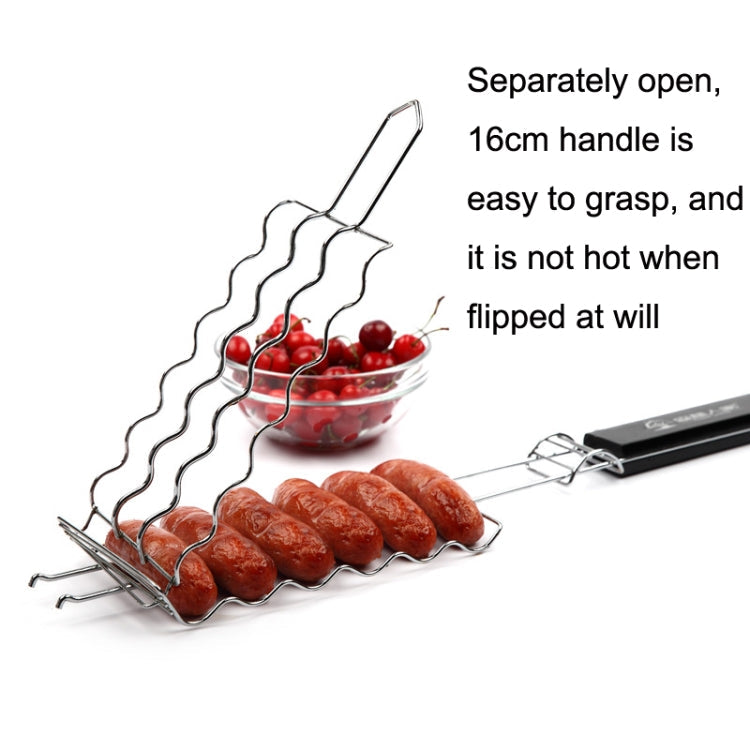 FOREST MASTER KW3008 Barbecue Sausage Stainless Steel Grill Mesh Outdoor Grill Barbecue Clip