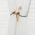 Long-leg Cat Curtain Buckle Free Punch Curtain Magnetic Buckle Strap(Asian Gold)